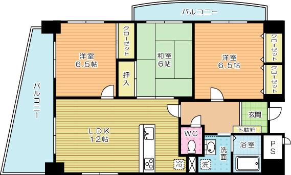 サンシティ田原II(3LDK/2階)の間取り写真