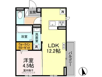 グレイス 寺家(1LDK/3階)の間取り写真