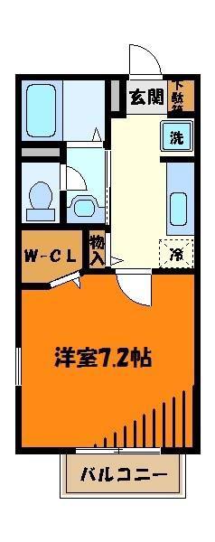 エスポワール(1K/2階)の間取り写真