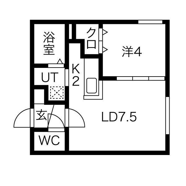 LATO PARCO(1LDK/4階)の間取り写真