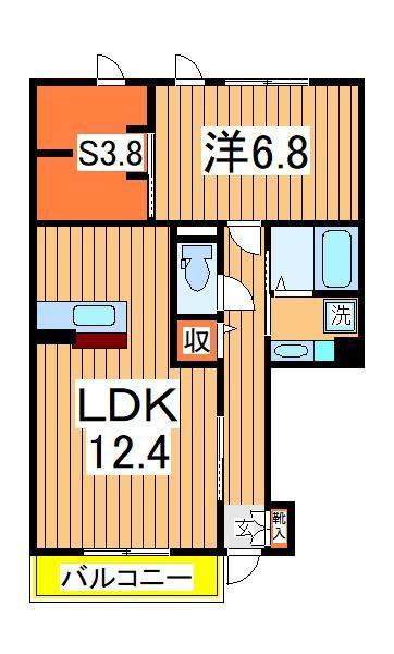 シエルツリー Ⅱ(1SLDK/1階)の間取り写真