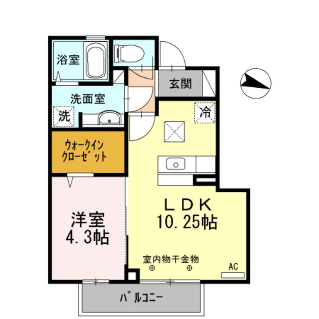 UN DE CES JOURS(1LDK/1階)の間取り写真