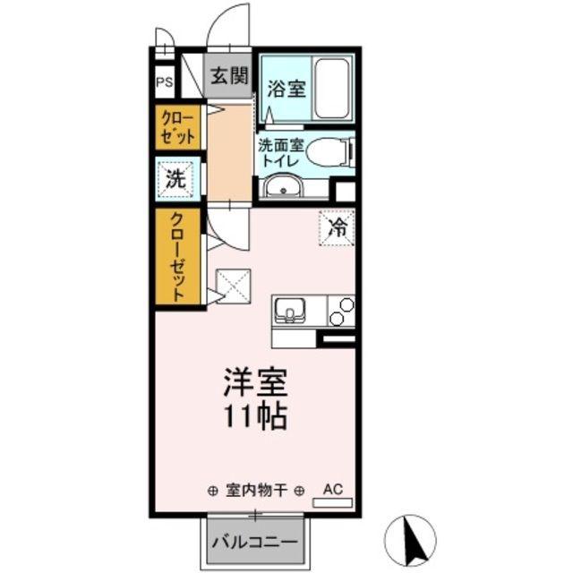 ヴェルドミール(ワンルーム/1階)の間取り写真