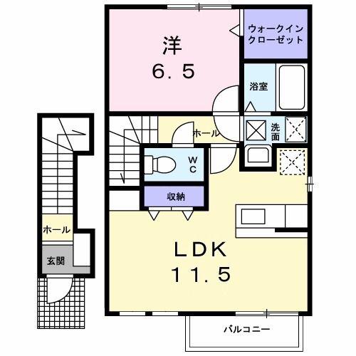 カルム・ド・パルク(1LDK/2階)の間取り写真