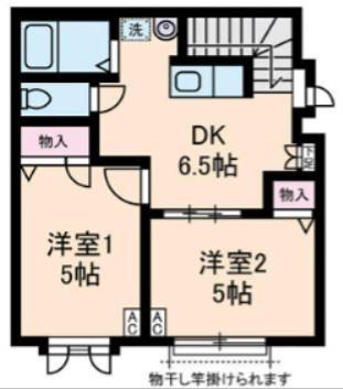 LENIHEIM(2DK/2階)の間取り写真