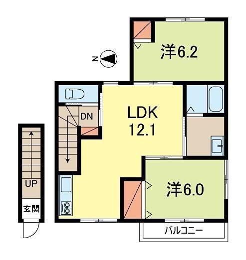 シエル西荻北(2LDK/2階)の間取り写真