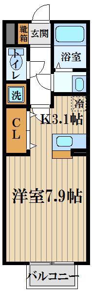 プランドールレーブ(1K/1階)の間取り写真