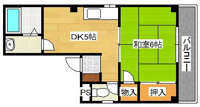 コーポ田中(1DK/3階)の間取り写真