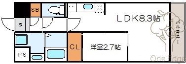 グランドステージ十三(1LDK/11階)の間取り写真