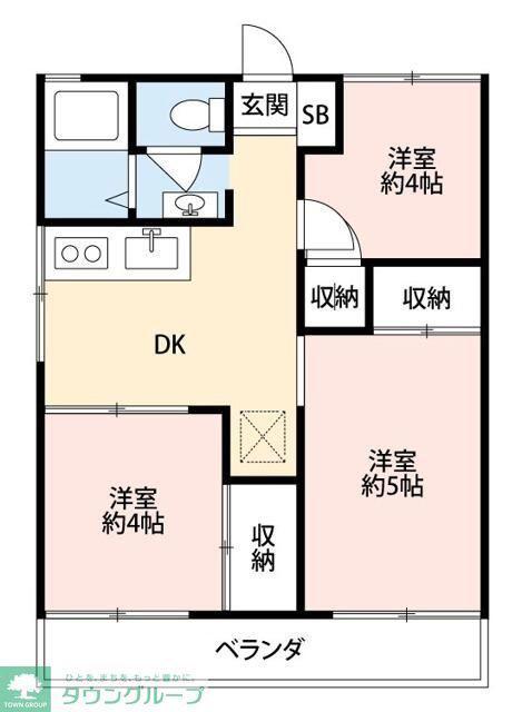 サンハイム(3DK/1階)の間取り写真