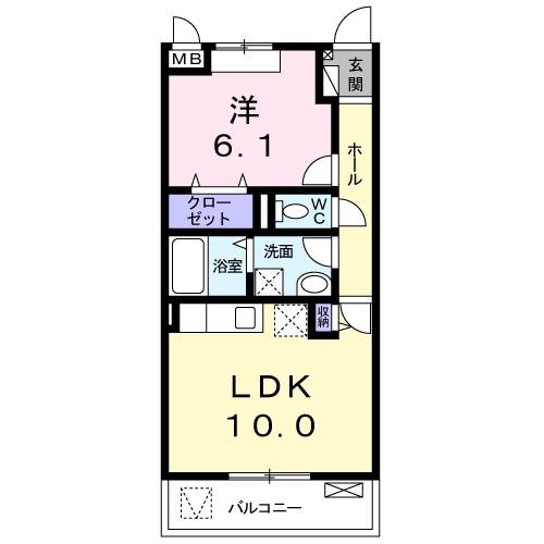インペリアルライフ(1LDK/2階)の間取り写真