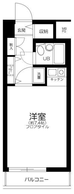 ビクセル川崎(1K/8階)の間取り写真