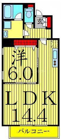 コレット春日(1LDK/5階)の間取り写真