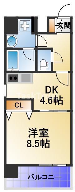 エイペックス梅田東II(1DK/6階)の間取り写真