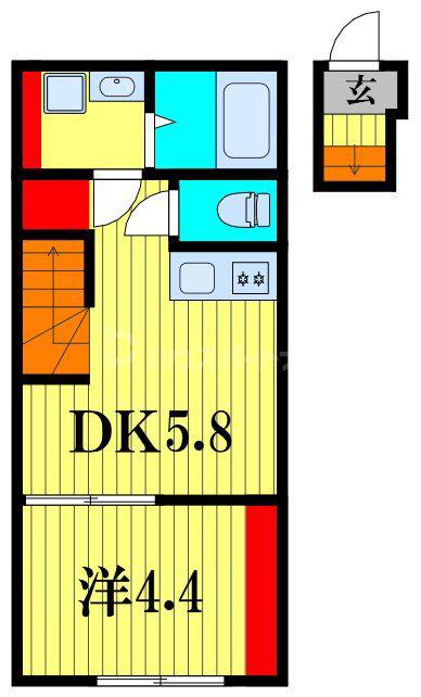 ルナアルタ(1DK/2階)の間取り写真