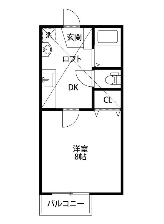 リエート東中島(1K/2階)の間取り写真