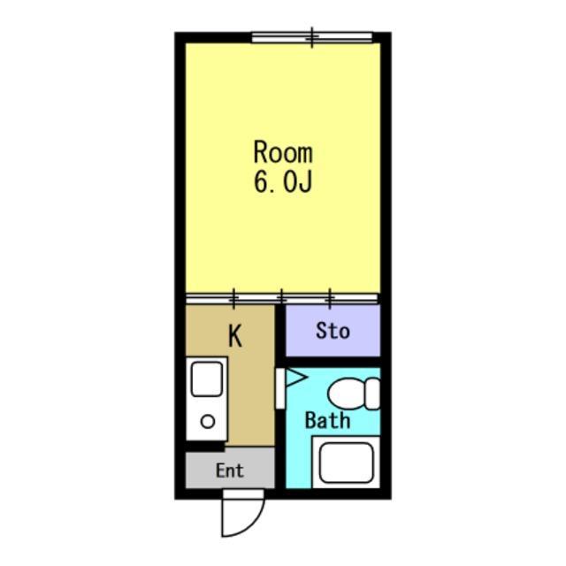 マンション大町(1K/4階)の間取り写真