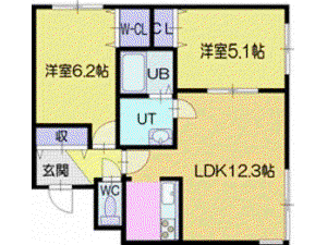 ラ・ヴィクトワール新札幌(2LDK/2階)の間取り写真
