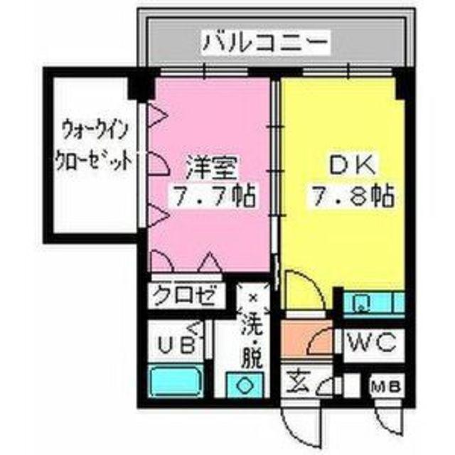 ベイシック大名(1DK/10階)の間取り写真