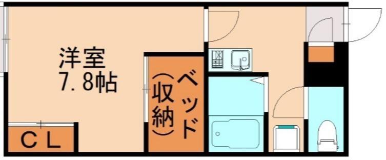 レオパレス福岡大学前A(1K/2階)の間取り写真