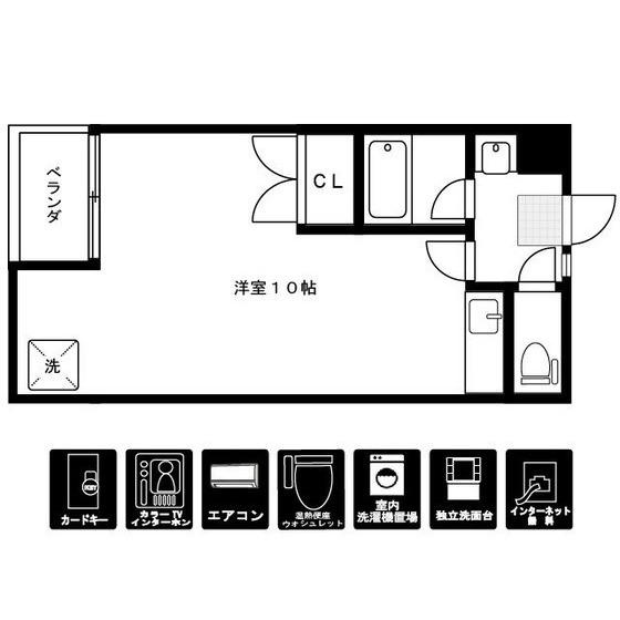 グリーンヴィラ上関(ワンルーム/3階)の間取り写真