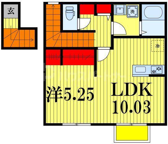 セナリオフォルム柏たなかII(1LDK/2階)の間取り写真