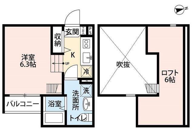 グランセレーノ石津(1K/1階)の間取り写真