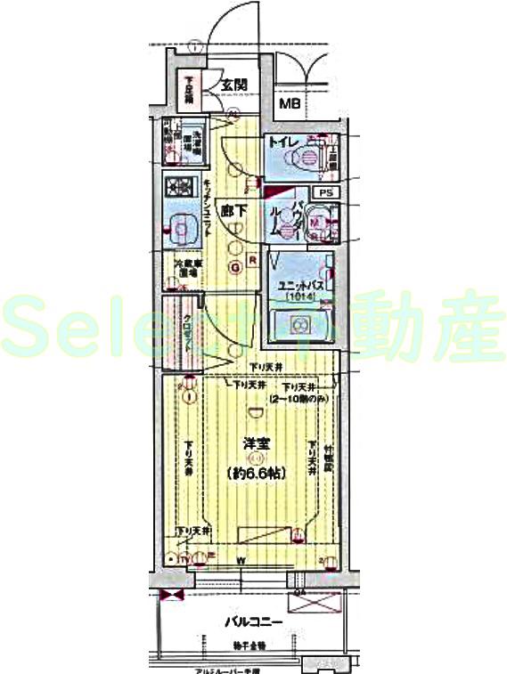 プレサンス千種アイル(1K/7階)の間取り写真