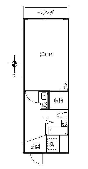 輝ビルI(1K/3階)の間取り写真