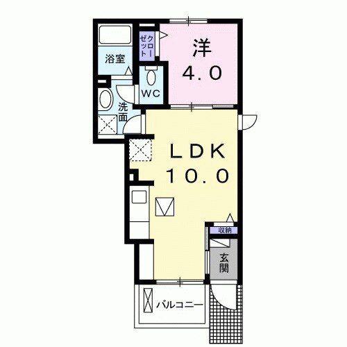 BEST HOUSE III A(1LDK/1階)の間取り写真