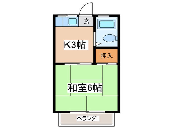 なつみハイツ(1K/1階)の間取り写真