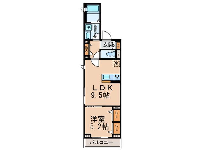 パサージュ経堂(1LDK/2階)の間取り写真
