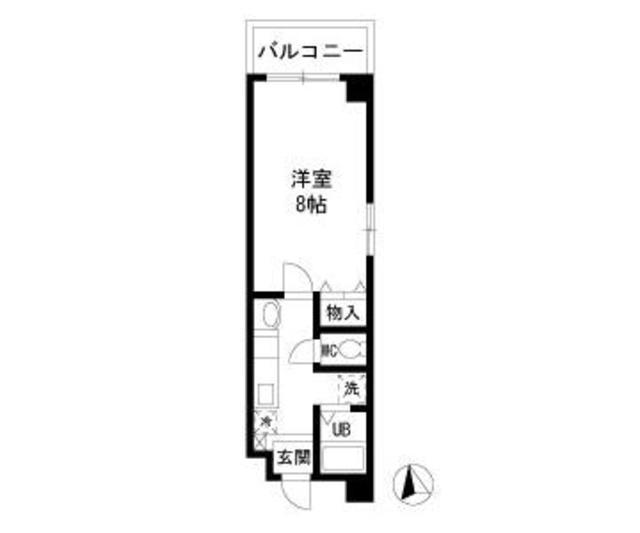 サンスパーク(1K/3階)の間取り写真