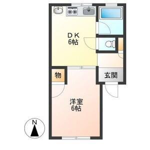 チロルビル(1DK/5階)の間取り写真