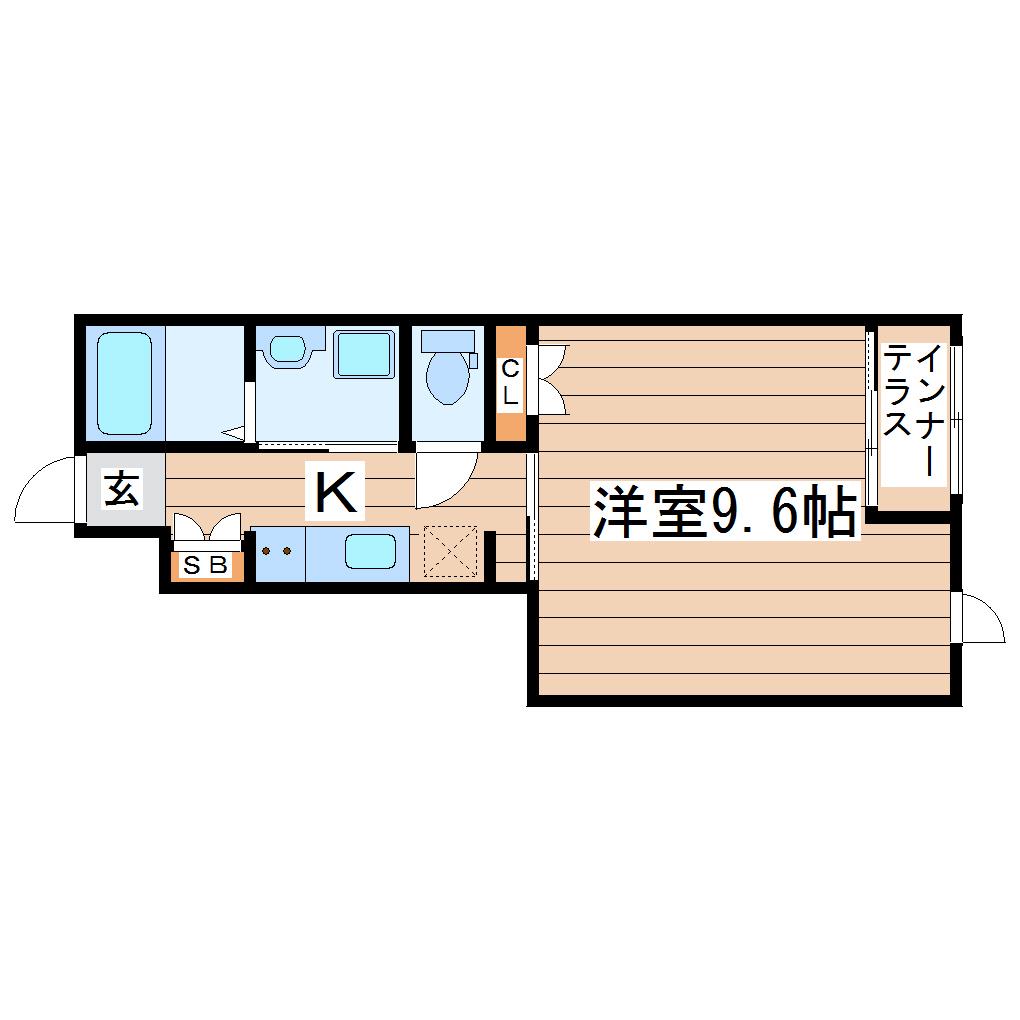 リラハイツ宮町(1K/1階)の間取り写真