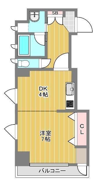 オーヴェスト横浜(1K/2階)の間取り写真