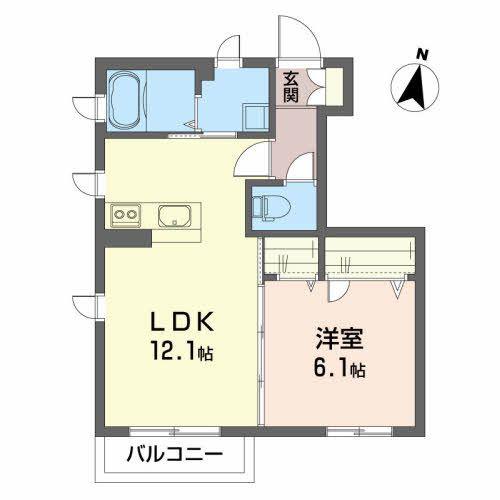 ヴィアソーレ(1LDK/1階)の間取り写真