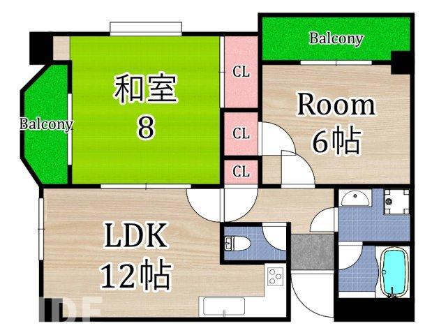 セレノナカザワ(2LDK/3階)の間取り写真