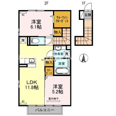 マール・ビビ(2LDK/2階)の間取り写真