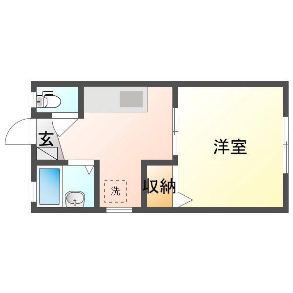 リトルノ赤坂台(1K/2階)の間取り写真