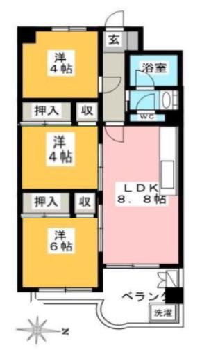 トキワパレス(3LDK/12階)の間取り写真