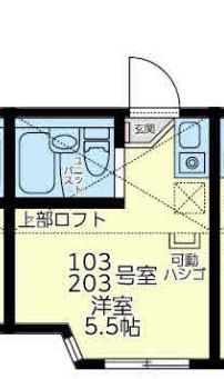ユナイト藤崎ビッシーガの杜(ワンルーム/2階)の間取り写真