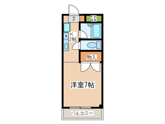 フィールドハイム(1K/2階)の間取り写真
