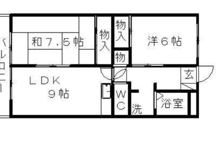 ハーモニー和合I(2LDK/2階)の間取り写真