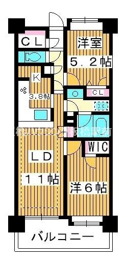 コンフォリア 板橋仲宿(2LDK/6階)の間取り写真