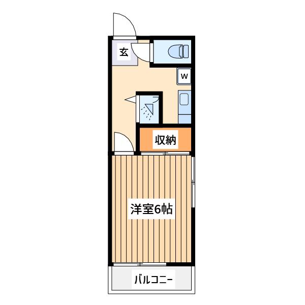 ハイツすずか(1K/2階)の間取り写真