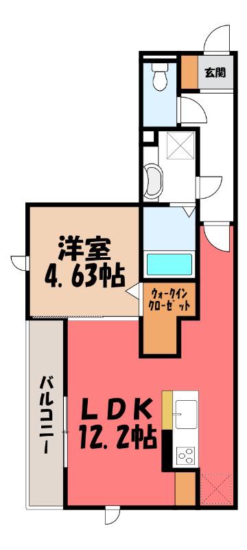 D-ROOM和田町(1LDK/1階)の間取り写真