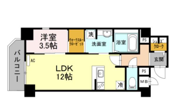 クレールフォレスタ(1LDK/3階)の間取り写真