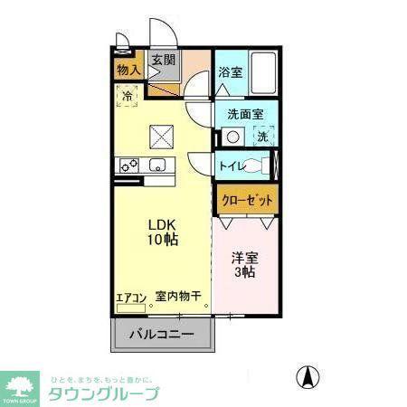 サントビーヴィレッジV(1LDK/1階)の間取り写真