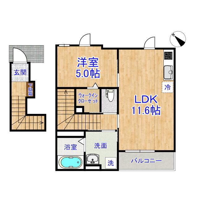 プラナベル(1LDK/2階)の間取り写真